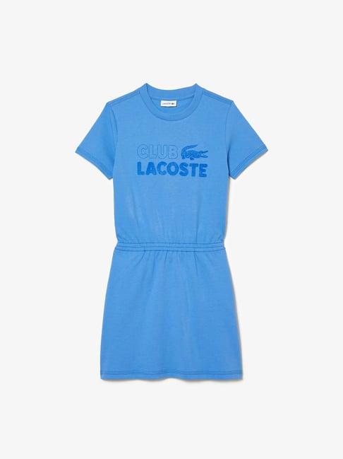 lacoste kids blue printed dress