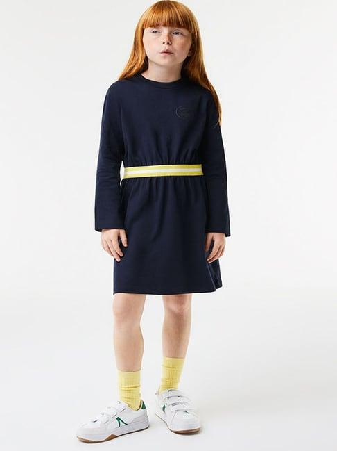lacoste kids navy solid full sleeves dress