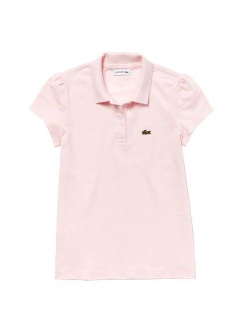 lacoste kids pink solid t-shirt