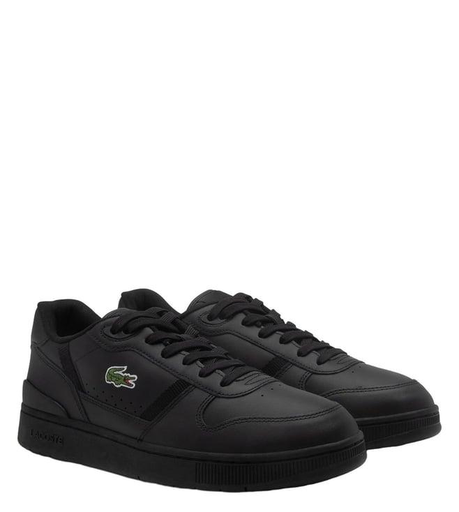 lacoste men's black t-clip set trainer sneakers