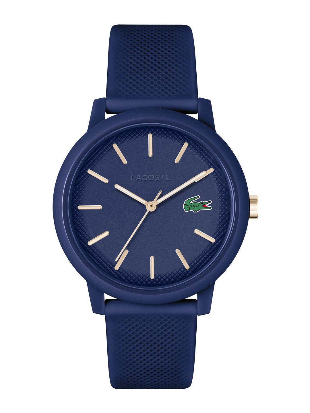 lacoste men brass dial & straps analogue watch 2011234