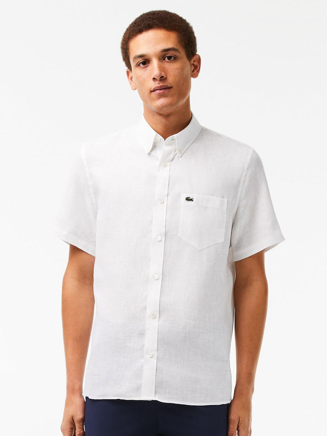lacoste modern casual pure linen shirt
