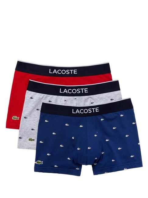 lacoste multi classic fit signature trunks -pack of 3