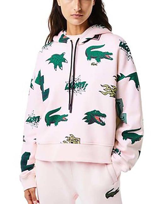 lacoste multi logo oversize hoodie