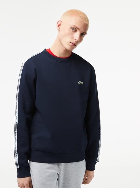 lacoste navy cotton classic fit sweatshirt