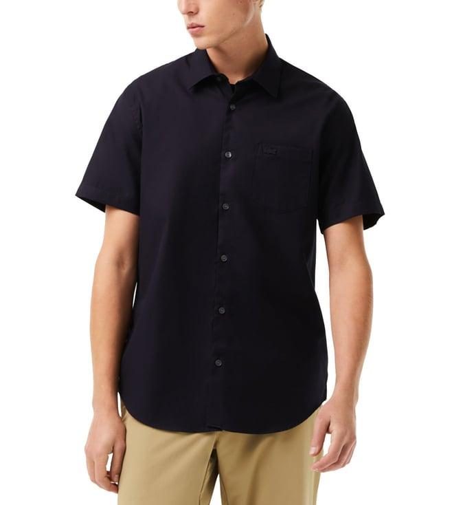 lacoste navy regular fit shirt