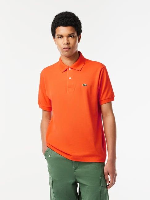 lacoste orange cotton classic fit polo t-shirt