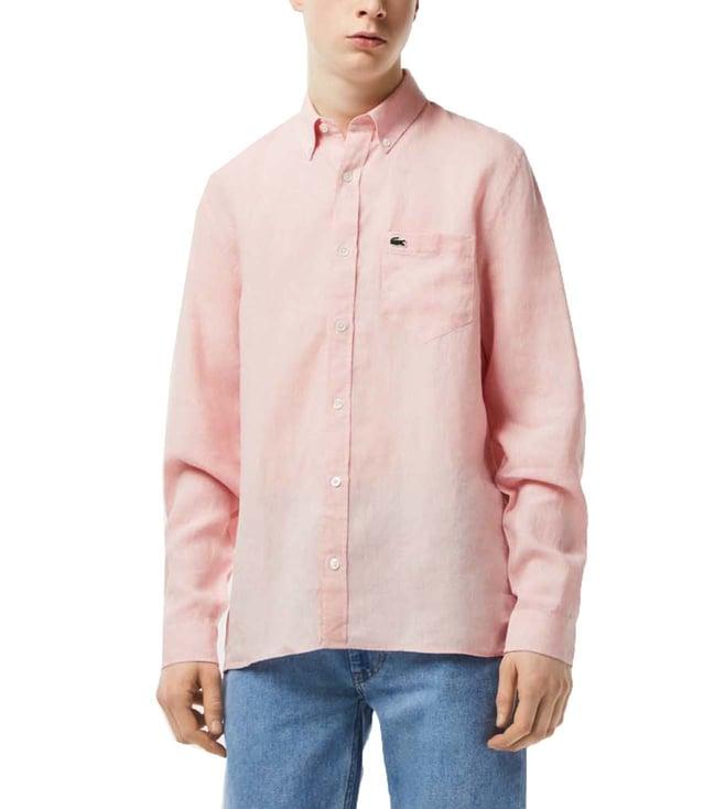 lacoste pink regular fit shirt