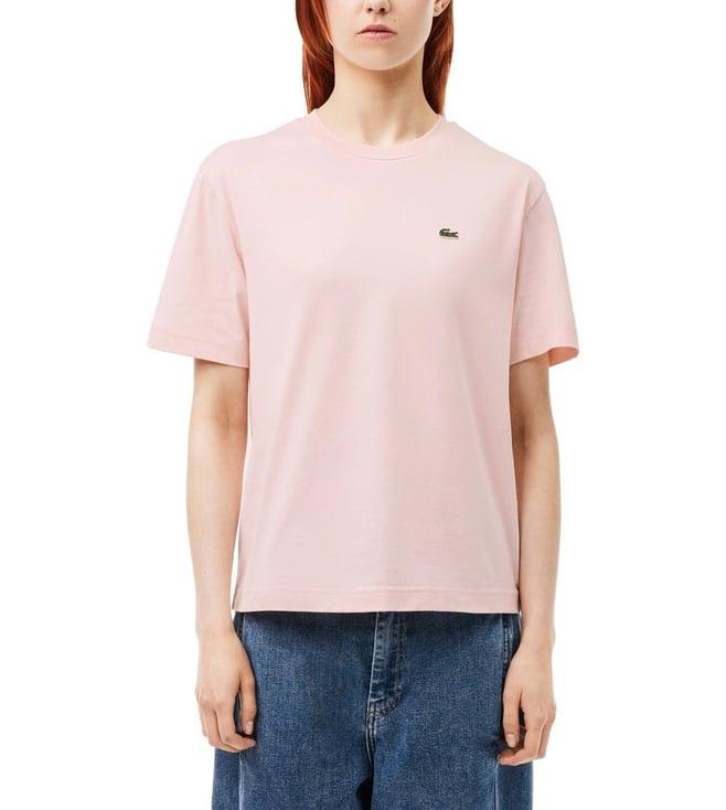 lacoste pink relaxed fit lightweight cotton pima jersey t-shirt