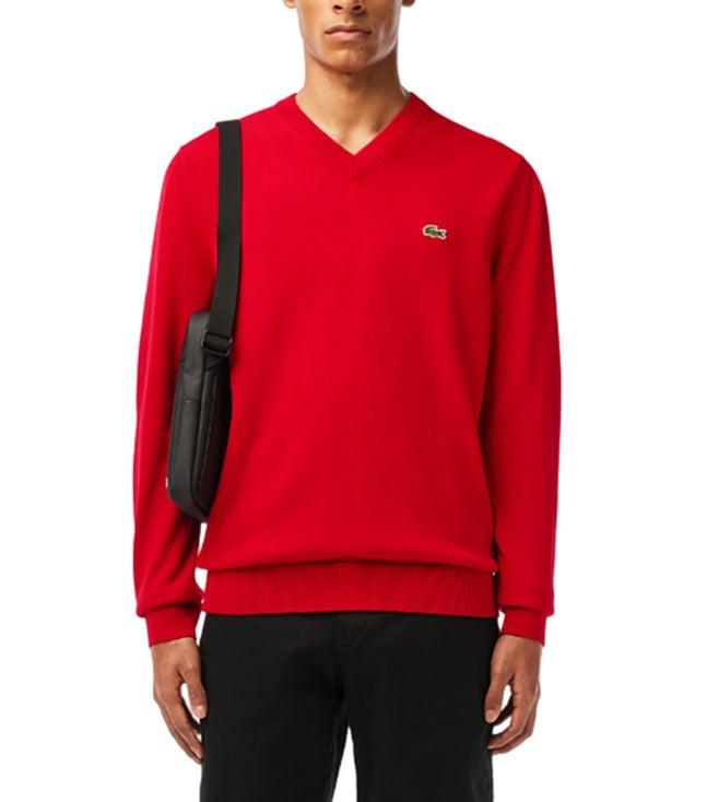 lacoste red core collection regular fit sweater