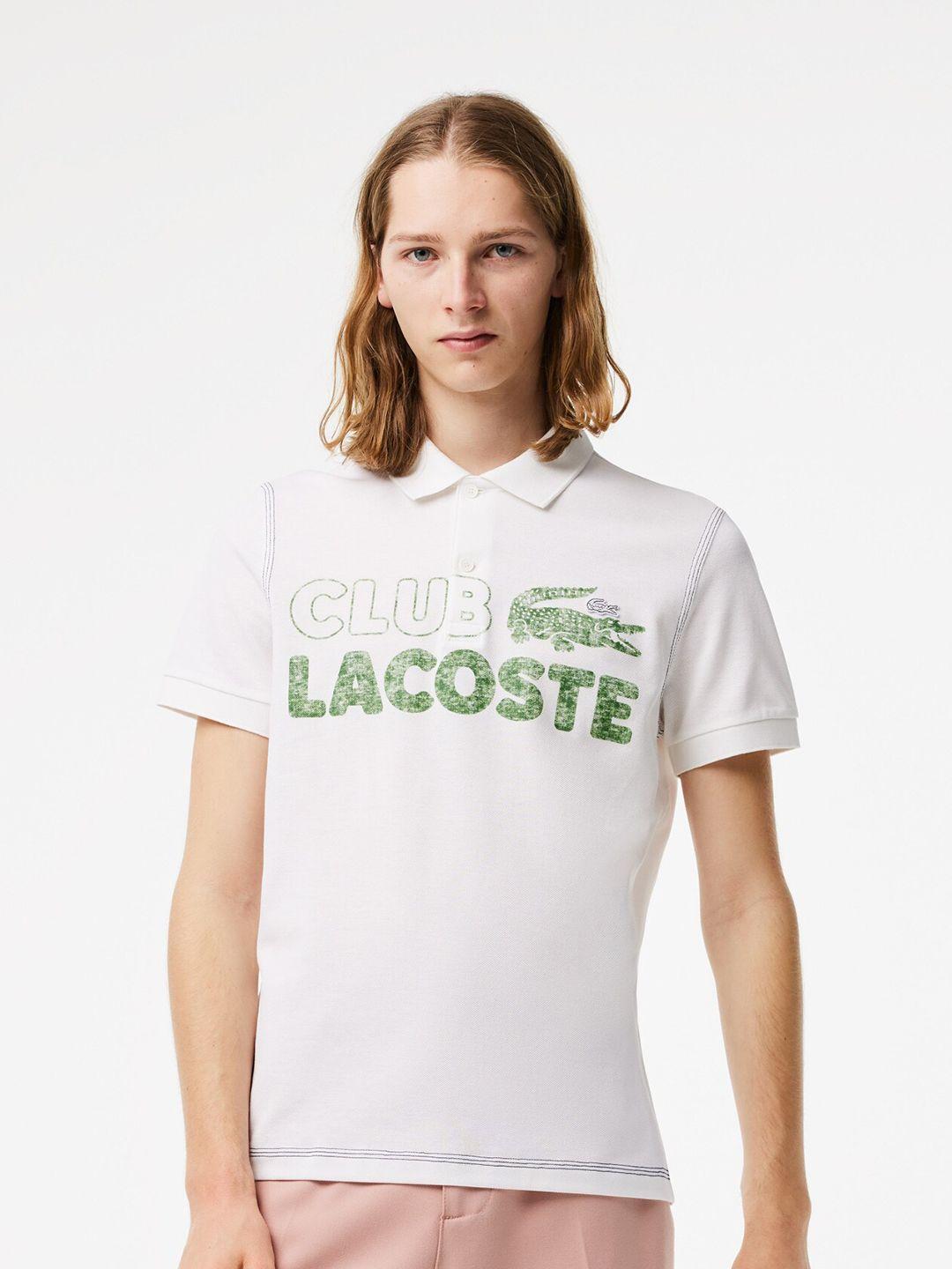 lacoste typography printed pure cotton t-shirt