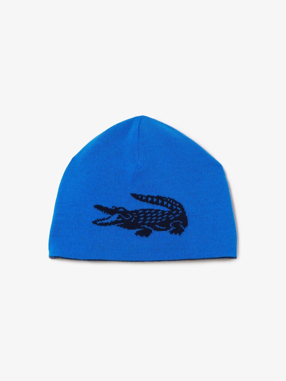 lacoste unisex self design wool reversible beanie