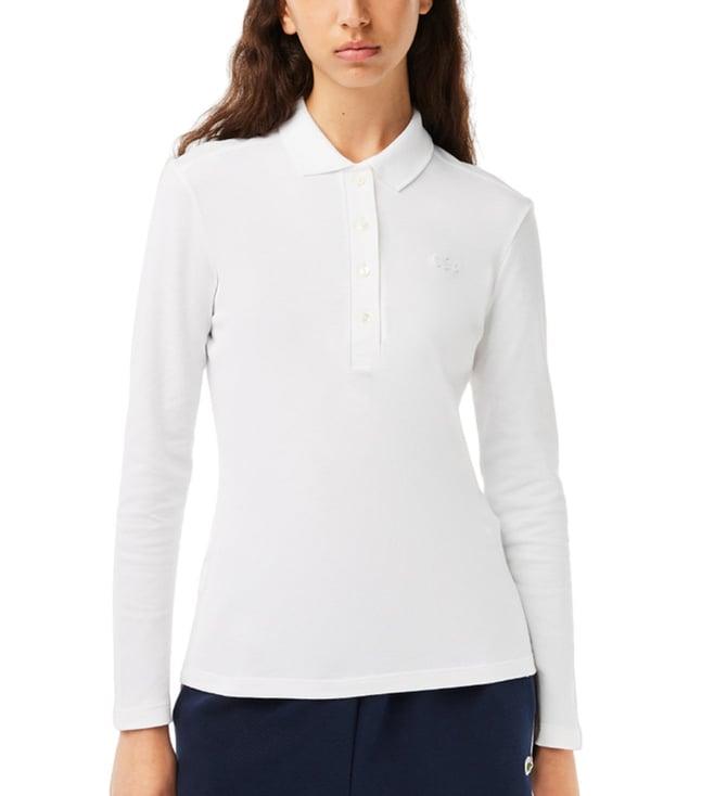 lacoste white core collection slim fit piqu¿ polo t-shirt