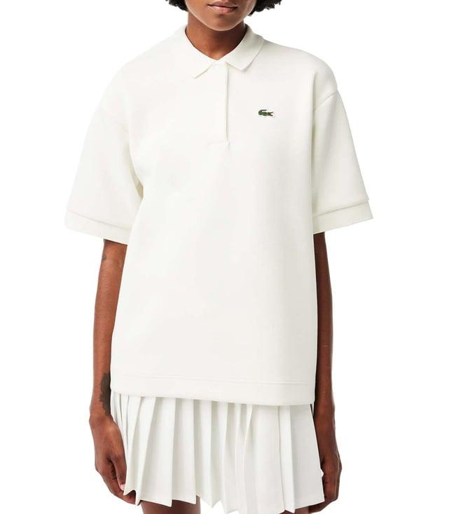 lacoste white oversize fit polo t-shirt