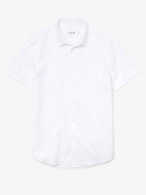lacoste white regular fit shirt