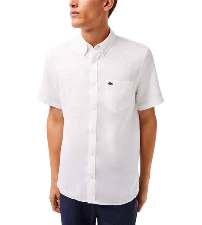 lacoste white regular fit shirt