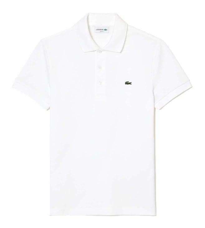 lacoste white slim fit polo t-shirt