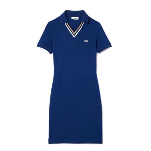 lacoste women's cotton blend modern knee-length dresses (ef0882f9f_blue_40)