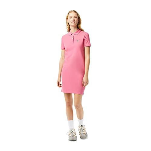 lacoste women's cotton modern knee-length dresses (ef77672r3_pink_42)