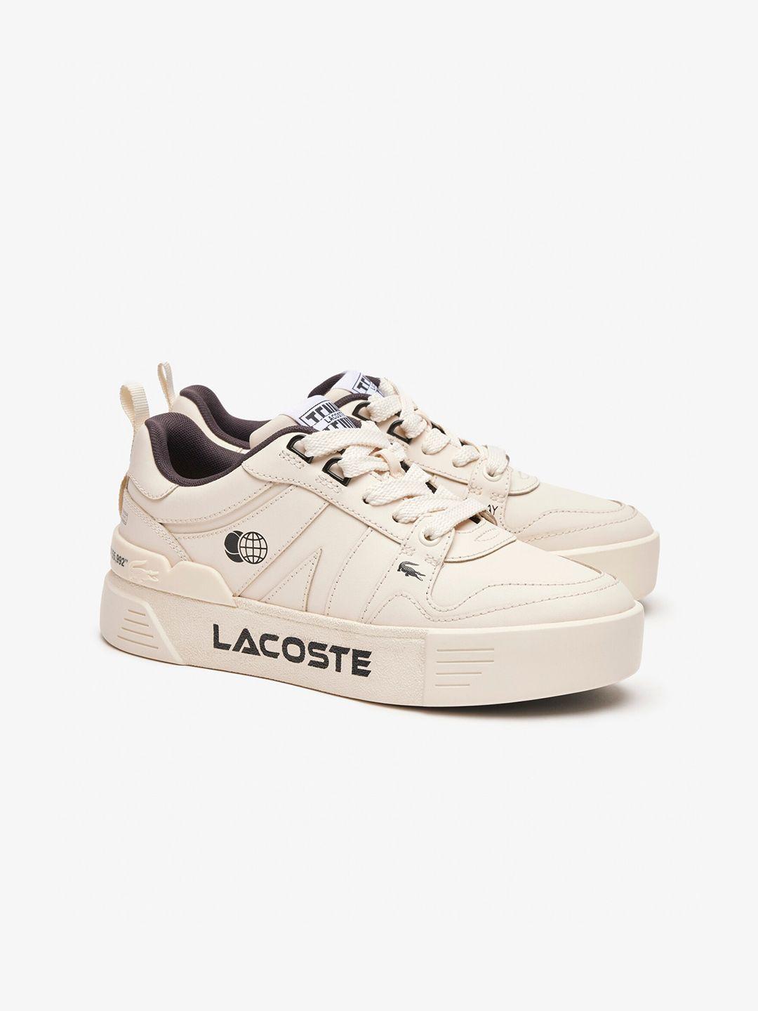 lacoste women leather lace-up sneakers