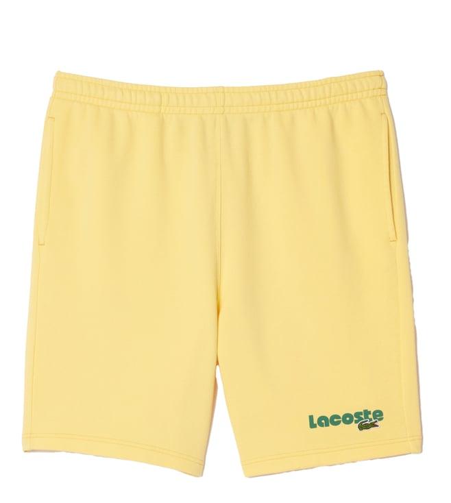 lacoste yellow logo regular fit shorts