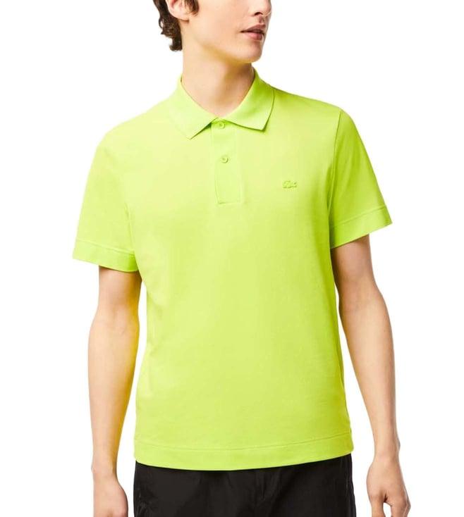 lacoste yellow regular fit polo t-shirt