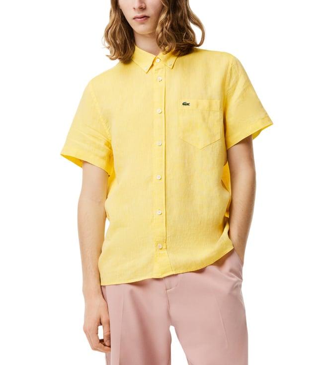 lacoste yellow regular fit shirt