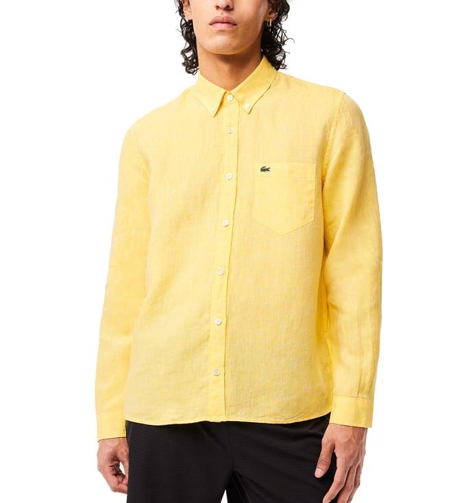 lacoste yellow regular fit shirt