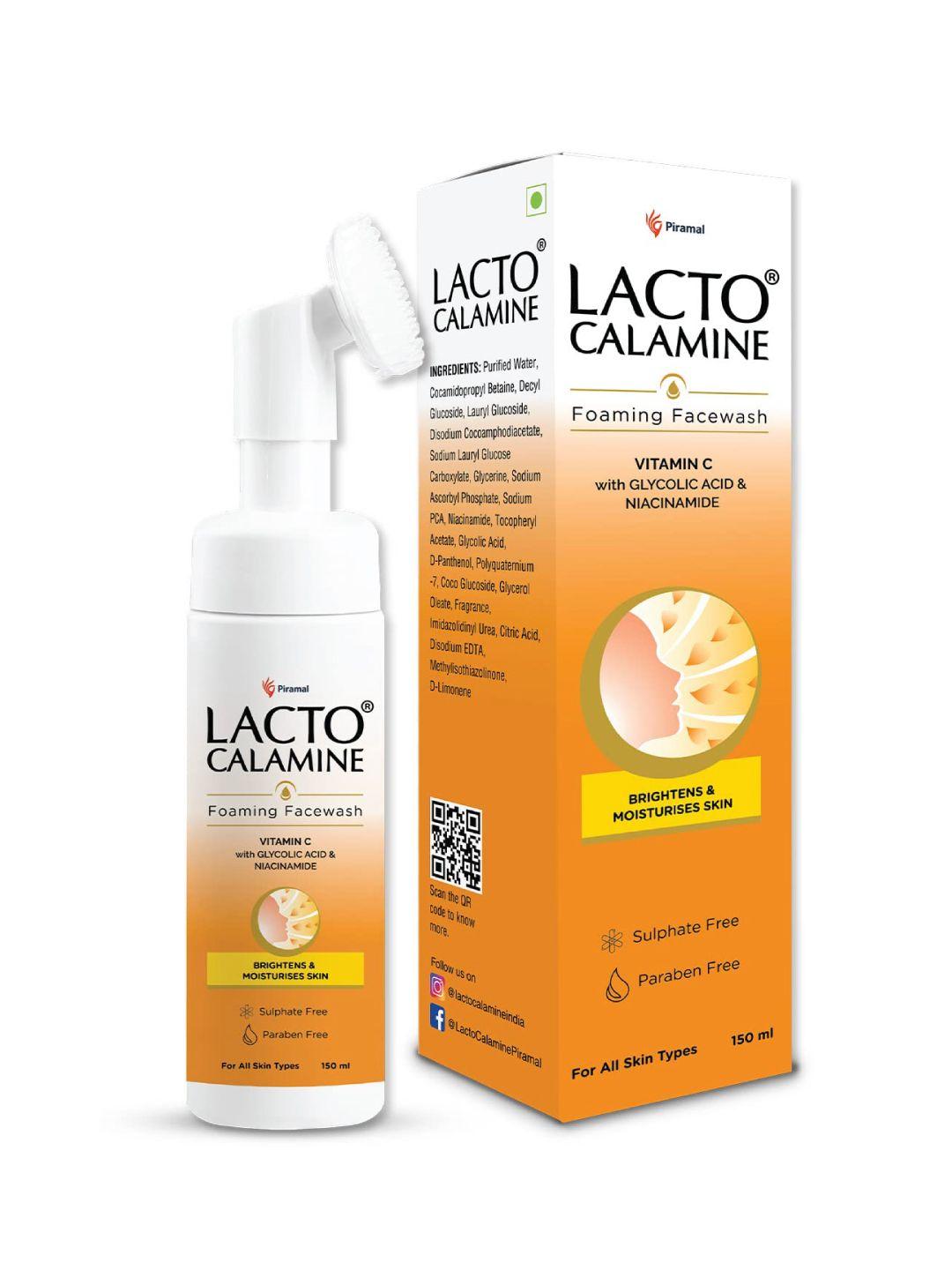 lacto calamine vitamin c foaming face wash with built-in foaming brush - 150ml