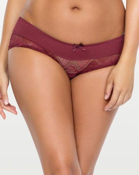 lacy hipster panties with elasticated waistband