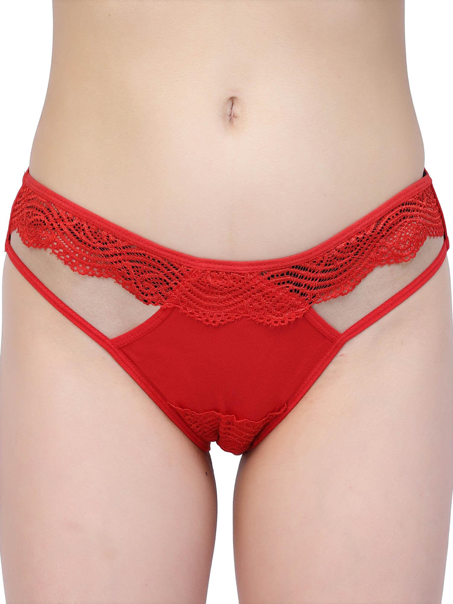 lacy red bikini panty