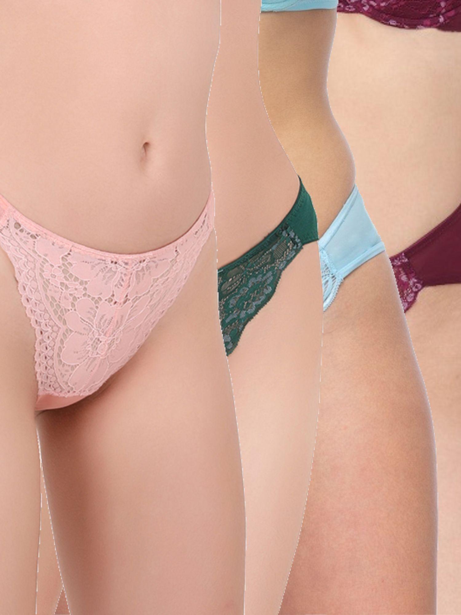 lacy wonders - lace panty - multi-color (pack of 4)