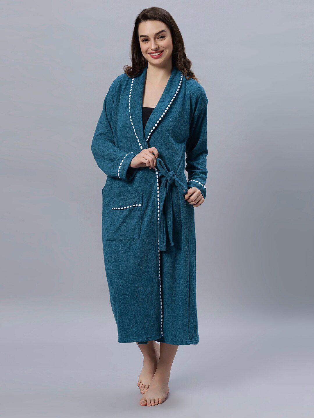 lacylook long sleeves terry cotton soft absorbent bath robe