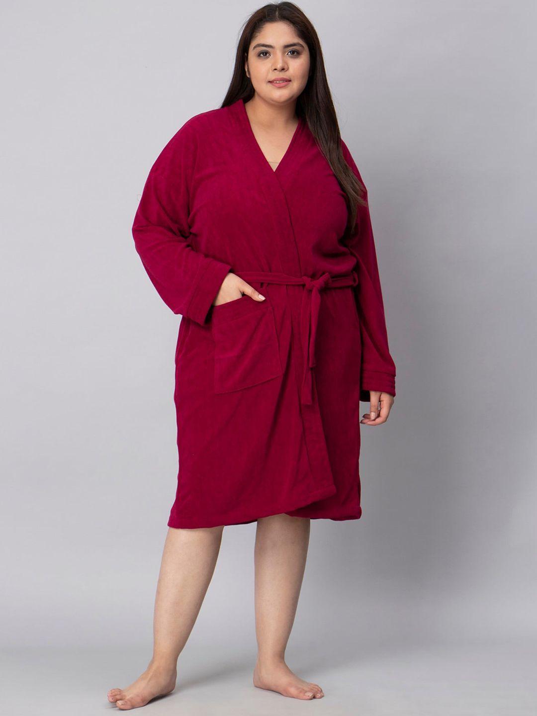 lacylook women plus size maroon bath robe