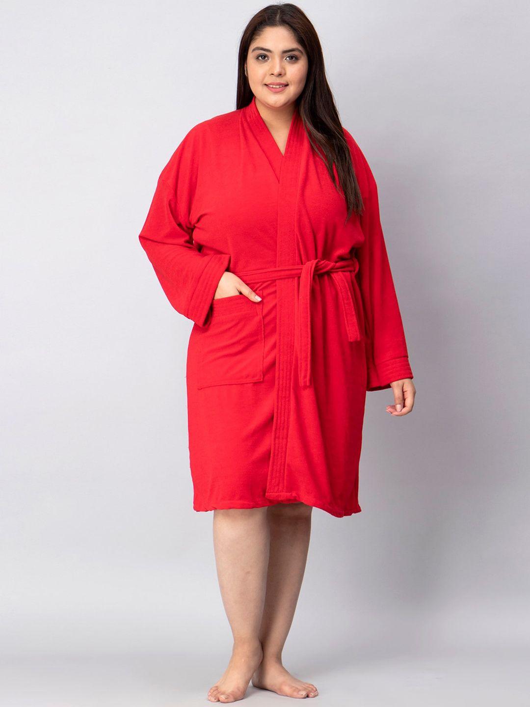 lacylook women plus size red bath robe