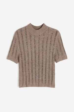 ladder-stitch-look knitted top