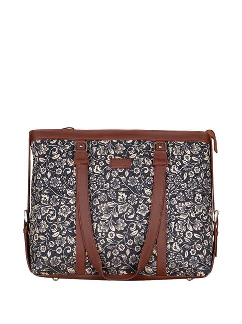 ladies office bag for women in black print for 15.6 inch laptop