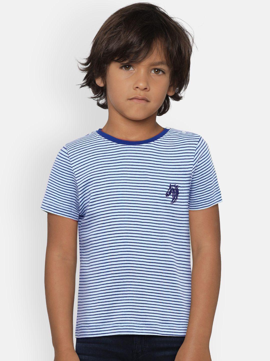 ladore boys blue & white striped organic cotton t-shirt