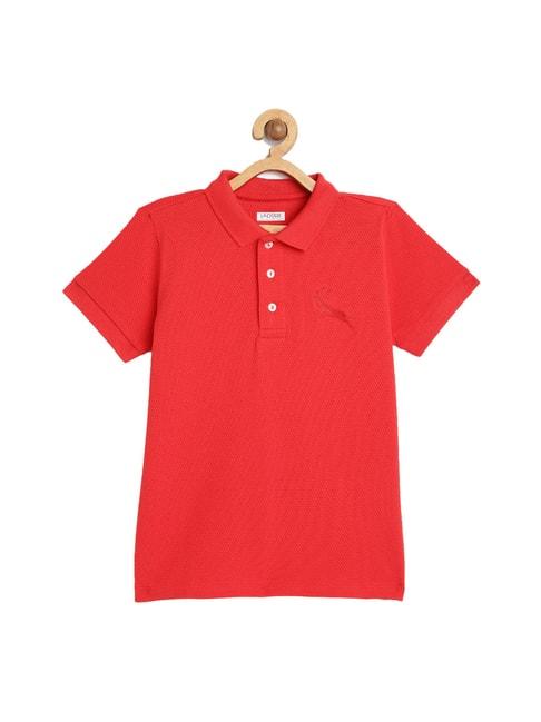 ladore kids red solid polo t-shirt