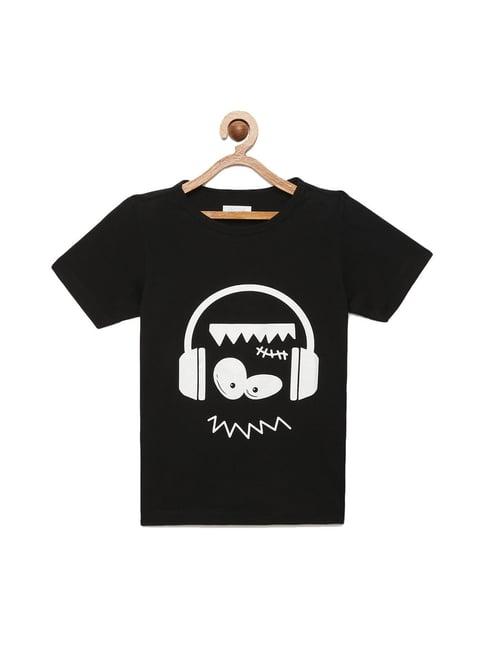 ladore kids black printed t-shirt