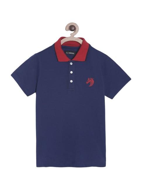 ladore kids blue regular fit polo t-shirt