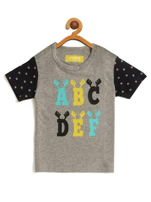 ladore kids grey printed t-shirt