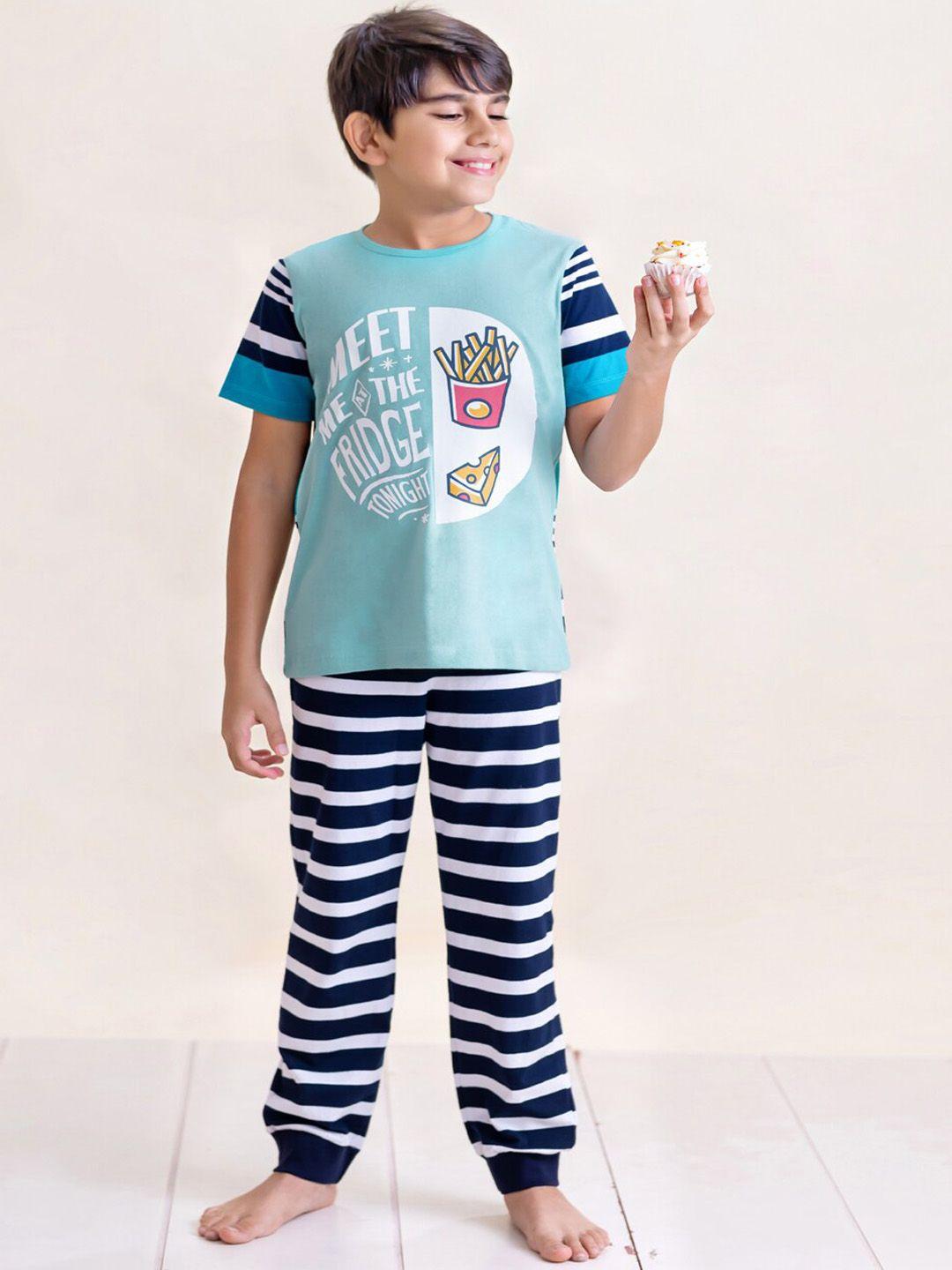 ladore kids typography printed pure cotton night suit