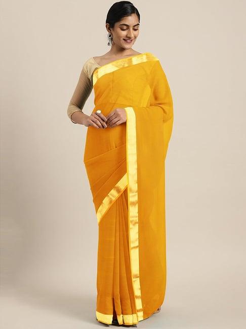 ladusaa yellow saree with unstitched blouse