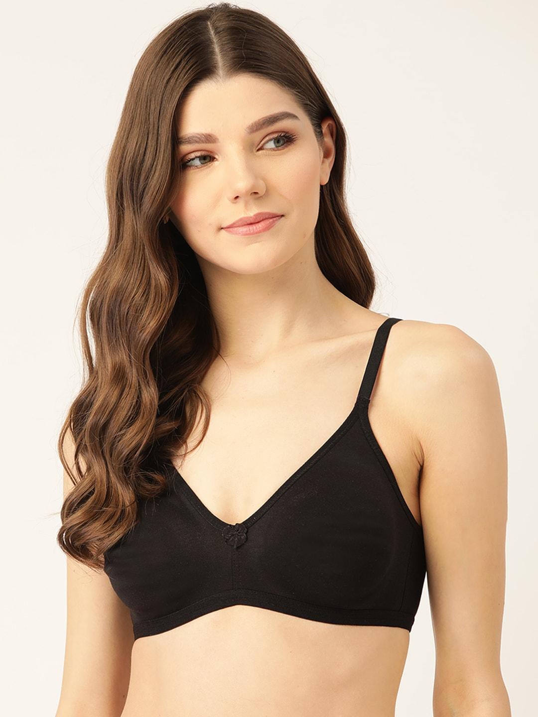lady lyka black solid non-wired non padded t-shirt bra liberty-01
