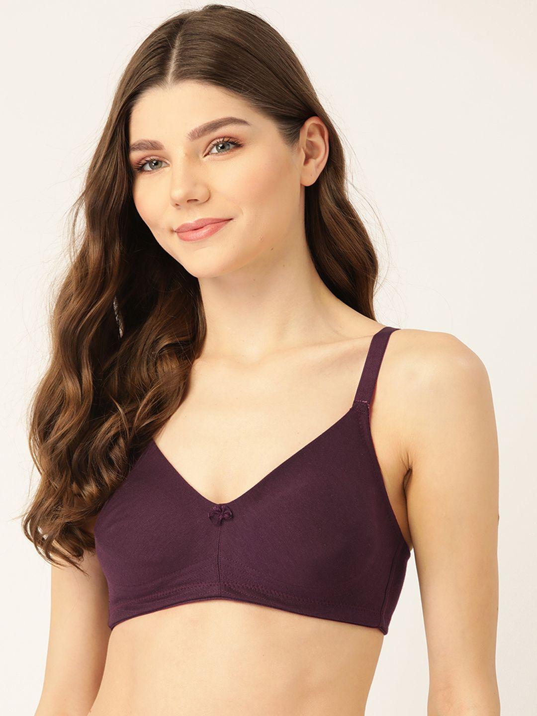 lady lyka burgundy solid non-wired non padded t-shirt bra liberty-05-whn