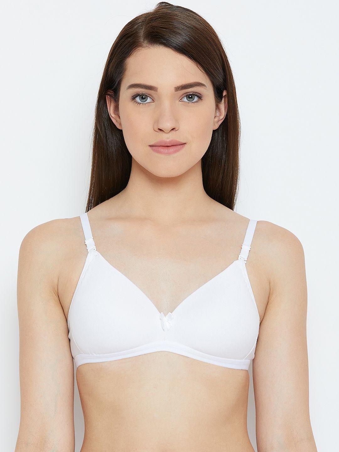 lady lyka white solid non-wired lightly padded t-shirt bra signature
