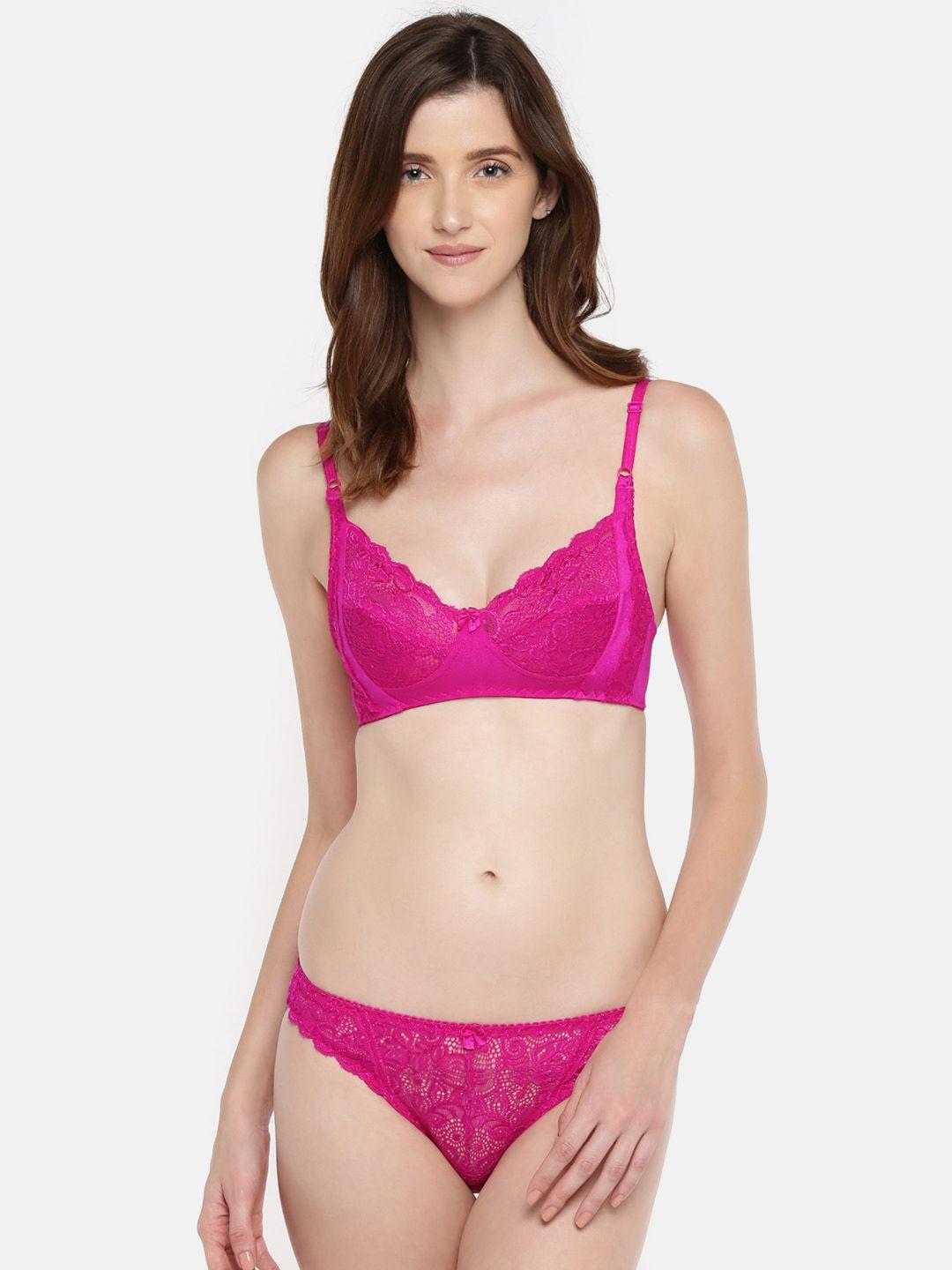 lady love pink lace lingerie set llset4051