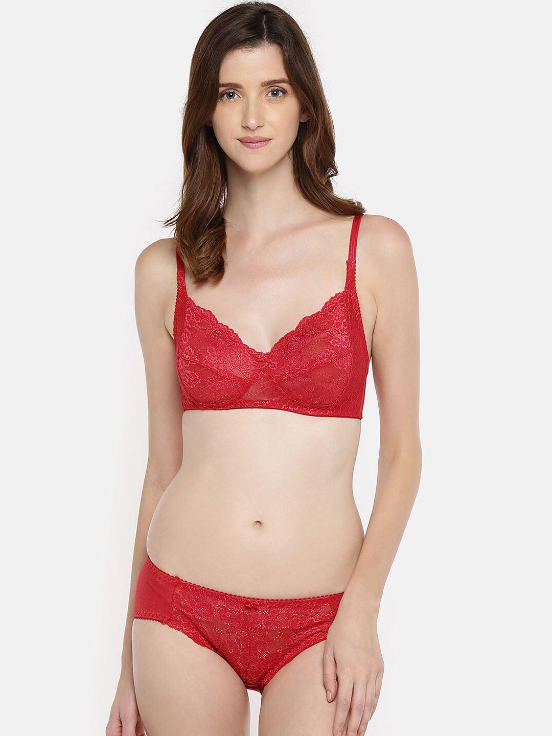 lady love self-design nylon non padded lingerie set