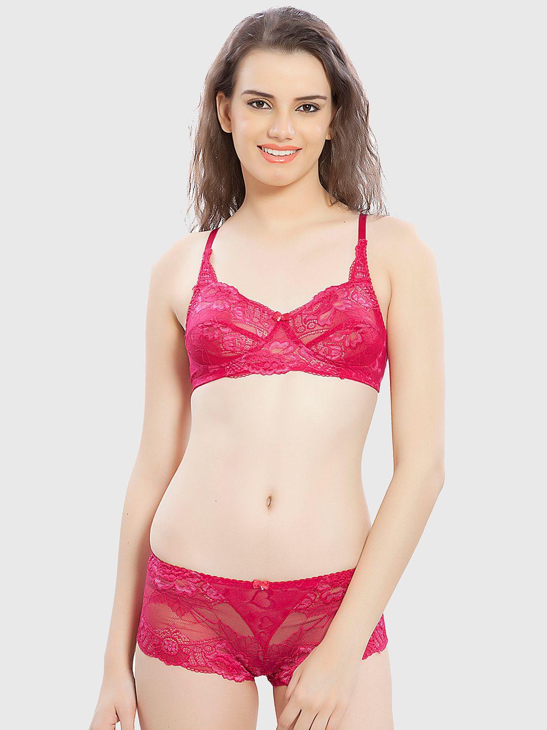 lady love women pink lingerie set